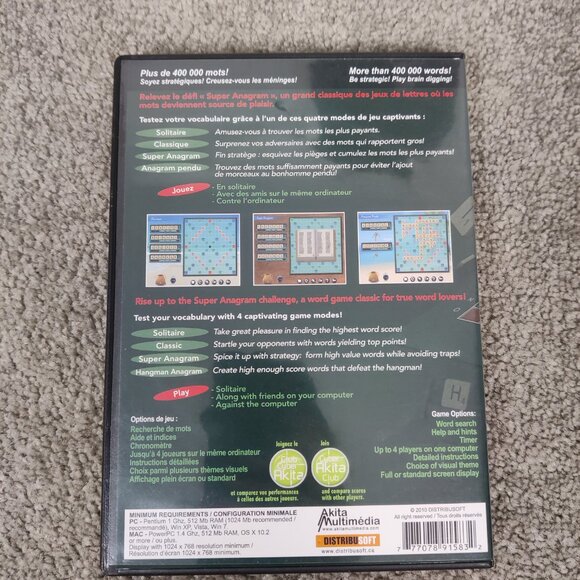 DistribuSOFT Akita Multimedia PC/MAC CD Super Anagram Word Games Play Fun Enjoy - Picture 2 of 2